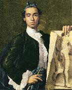 Luis Egidio Melendez portrait Holding an Academic Study oil painting artist